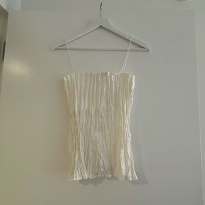 Toteme Crinkle Silk Tank Top White Size 36 (small)